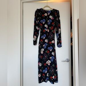AFRM maxi floral long sleeve dress with cut out